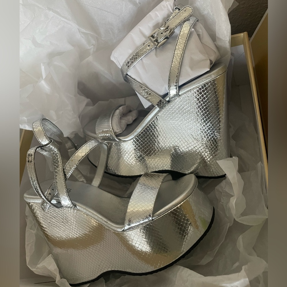 Michael Michael Kors Women's Paola Strappy Platform Wedge Sandals